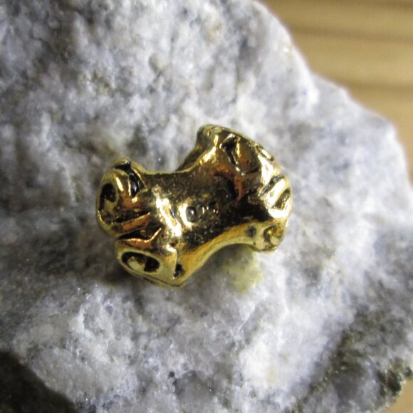 Antiqued Gold Plated Sterling Silver Ornament Spacer European Charm - Picture 7 of 11